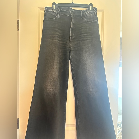 Mother the Hustler Roller High Rise Women's Black Flared Jeans - Picture 6 of 7